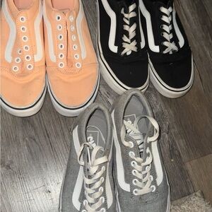 Vans Sneakers Set - Coral, Black, and Gray